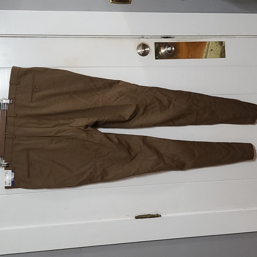 NWT Hart Schaffner Marx Mens 100% Wool Pants Chocolate Brown UNHEMMED 46 R - Picture 7 of 13